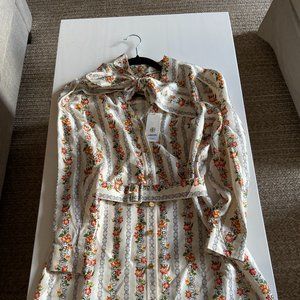 Tory Burch Printed Bow Shirt Dress Color: Gemini Link Rose